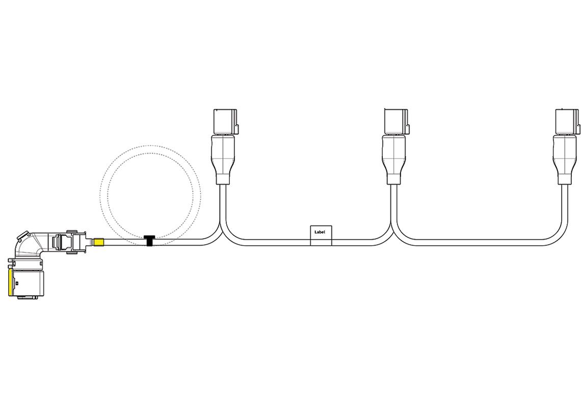 Harness for 3 left LCR19 lights Schmitz